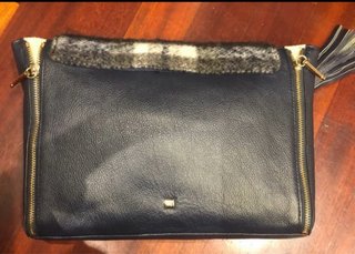 Bolso Clutch Piel y Lana PG
