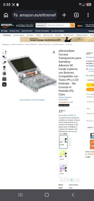 Carcasa Transparente eXtremeRate Gameboy SP