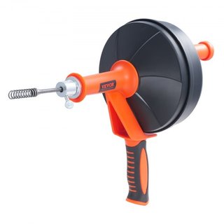 Desatascador de Drenaje 762 cm, Serpiente de Fontanería con Accesorio de Taladro, Desatascador de Drenaje para Cocina, Baño, Ducha y Fregadero con Manguera Protectora y Guantes
