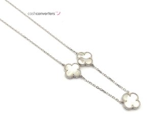 gargantilla plata 925mm con piedra con nacar 22cm