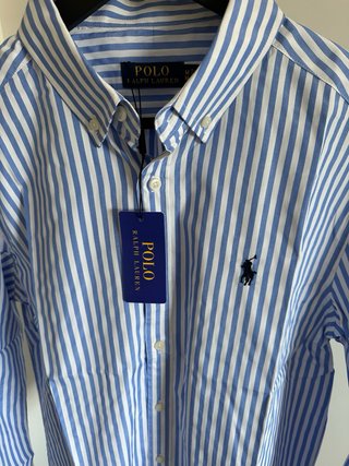 Camisa Polo Ralph Lauren Rayas Azul/Blanco
