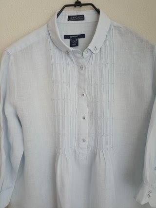 Camisa Gant de lino azul