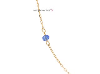 collar oro 18k con piedra con cuarzo 22cm