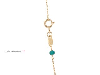 collar oro 18k con piedra con cuarzo 22cm