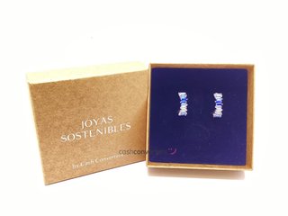 pendientes plata 925mm con piedra con circonita
