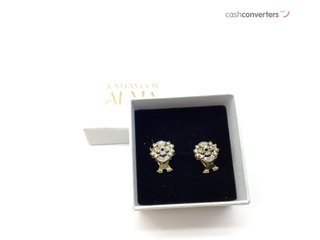 pendientes oro 18k con piedra con diamante