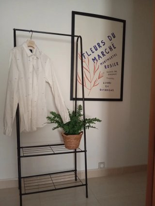 Camisa blanca estampada