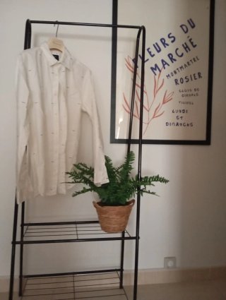 Camisa blanca estampada