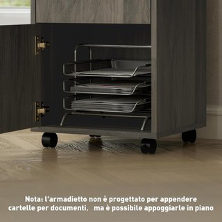 Archivador De Oficina Con Cajón, Armario, Ruedas Con Freno Y Estante Abierto, Cajonera De Oficina Para Carta/Legal/Formato A4, Armario Vertical Para Estudio, 40X35X60 Cm, Gris