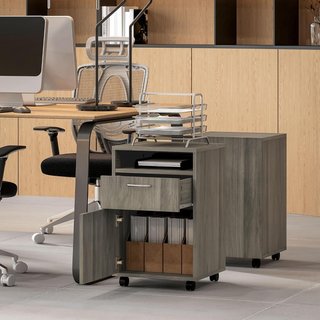 Archivador De Oficina Con Cajón, Armario, Ruedas Con Freno Y Estante Abierto, Cajonera De Oficina Para Carta/Legal/Formato A4, Armario Vertical Para Estudio, 40X35X60 Cm, Gris