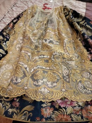 Traje de Fallera Azul y Dorado