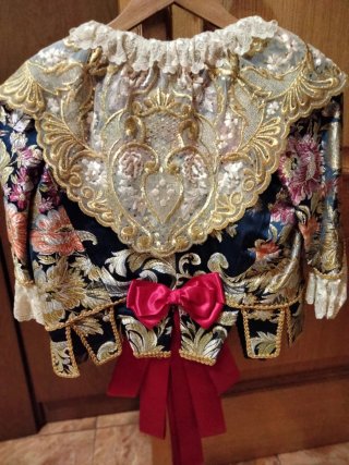 Traje de Fallera Azul y Dorado