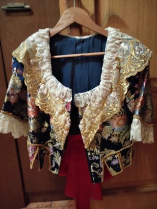 Traje de Fallera Azul y Dorado