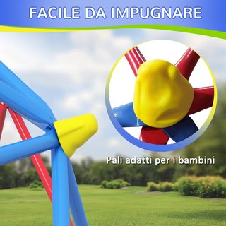 Cúpula para Escalada Niños 3-8 Años, Estructura para Escalada para 4 Niños en Metal anti UV, Ø183X90Cm, Multicolor