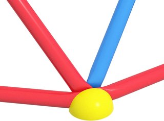 Cúpula para Escalada Niños 3-8 Años, Estructura para Escalada para 4 Niños en Metal anti UV, Ø183X90Cm, Multicolor