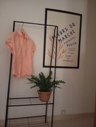 Camisa rosa manga corta mujer