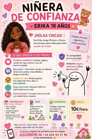 Ofrezco servicios de niñera