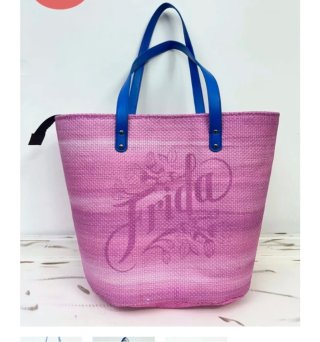 Bolso rafia Frida Kahlo,Toalla Pareo, gorro regalo