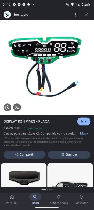 Pantalla SmartGyro K2 4 Pines