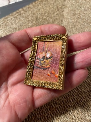 Dipinto olio albicocche dollshouse