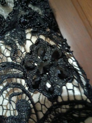 Vestido De Fiesta Largo De Pronovias Negro Encaje.