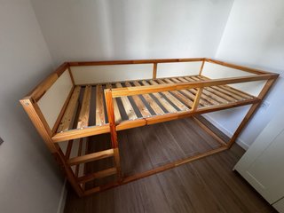 Cama reversible blanco/pino 90x200 cm