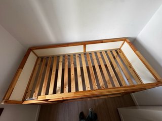 Cama reversible blanco/pino 90x200 cm