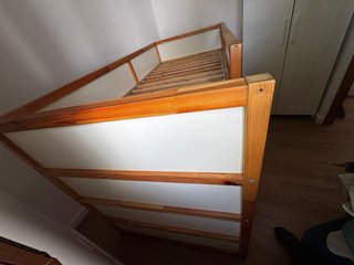 Cama reversible blanco/pino 90x200 cm