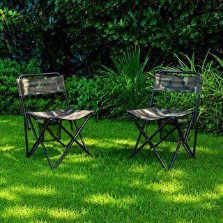 Conjunto Mesa y 2 Sillas Camping Plegables