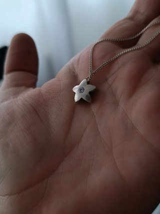 Colgante estrella con cadena plata ley 925