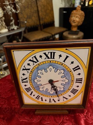 Reloj Azulejo Italiano Enmarcado Años 60