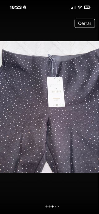 Zara Leggings Negros con Cristales