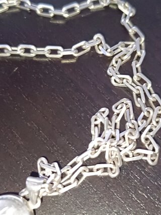 Cadena de plata ley 925 vintage con colgante