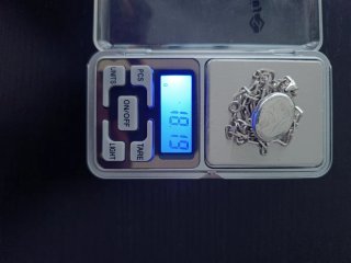Cadena de plata ley 925 vintage con colgante