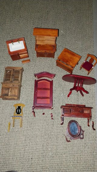 Muebles de casa de muñecas madera para restaurar