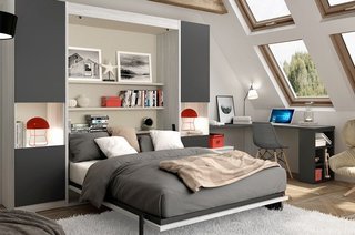 Cama abatible de matrimonio con armarios lider.
