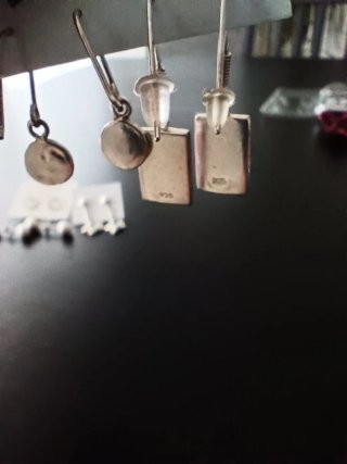 Lote 4 pares de Pendientes Plata de ley 925