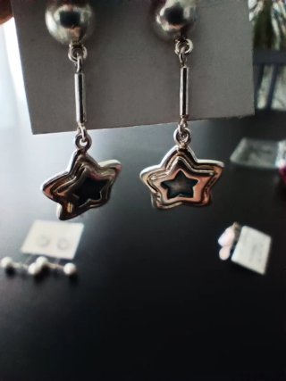 Lote 4 pares de Pendientes Plata de ley 925