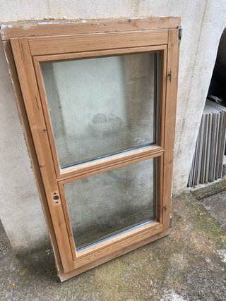 Ventana madera climalit abatible con marco