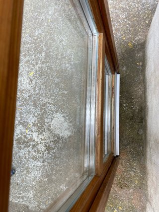 Ventana madera climalit abatible con marco