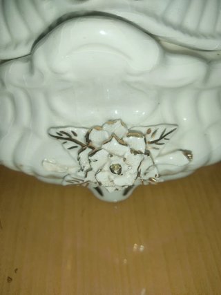 Bombonera Antigua Cerámica Esmaltada Vintage