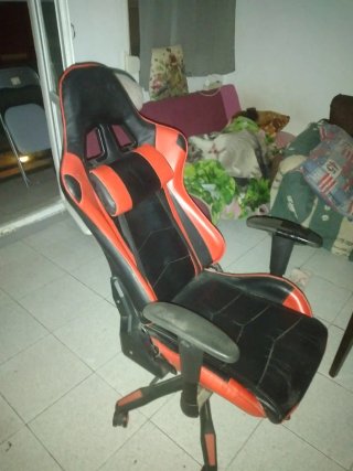 Silla Gaming Piel Roja y Negra