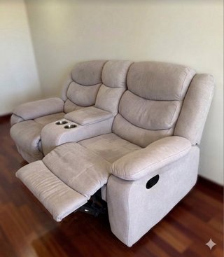 Sofá 2 plazas butaca cine beige