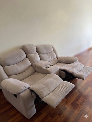 Sofá 2 plazas butaca cine beige