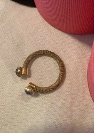 Anillo Tous ajustable oro y amatista