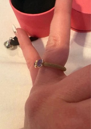 Anillo Tous ajustable oro y amatista
