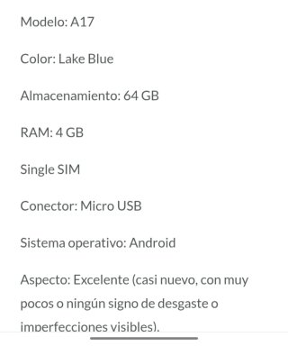 OPPO A17 64 GB Blu Lago