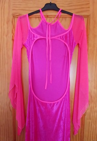 Vestido de fiesta largo fucsia