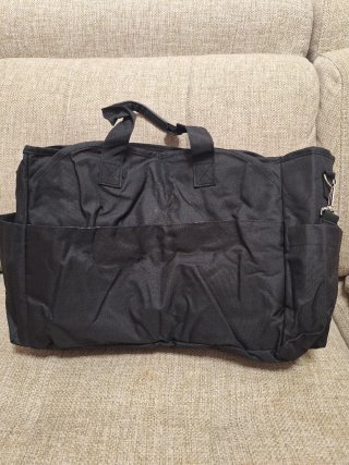 Bolso cambiador negro con estampado