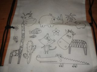 Bolso para colorear con animales